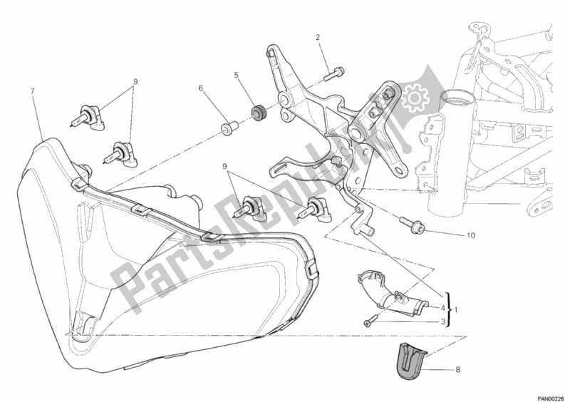 Toutes les pièces pour le Phare du Ducati Multistrada 1200 S Sport USA 2011